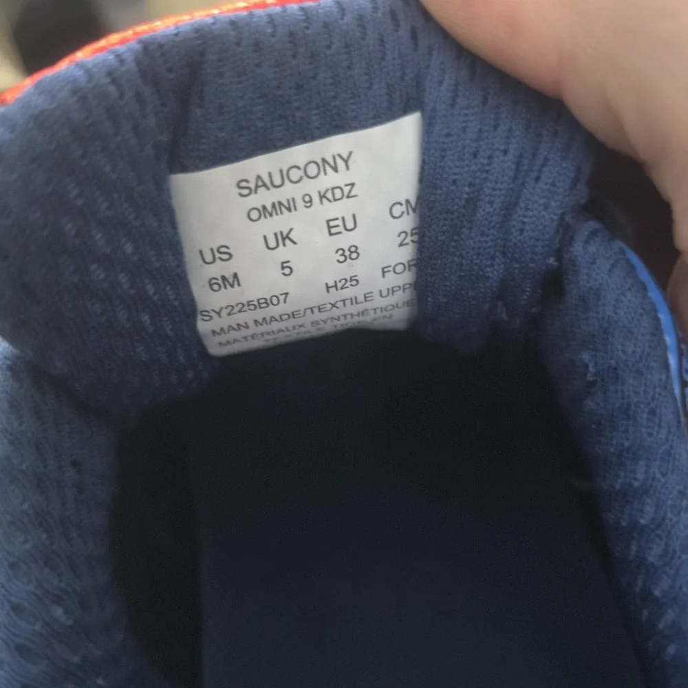Saucony Omni 9 KDZ Navy/Blue Mesh Low Top Unisex Kids Athletic Shoes 6M